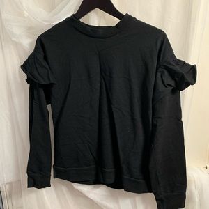 Ruffle sleeve sweatshirt